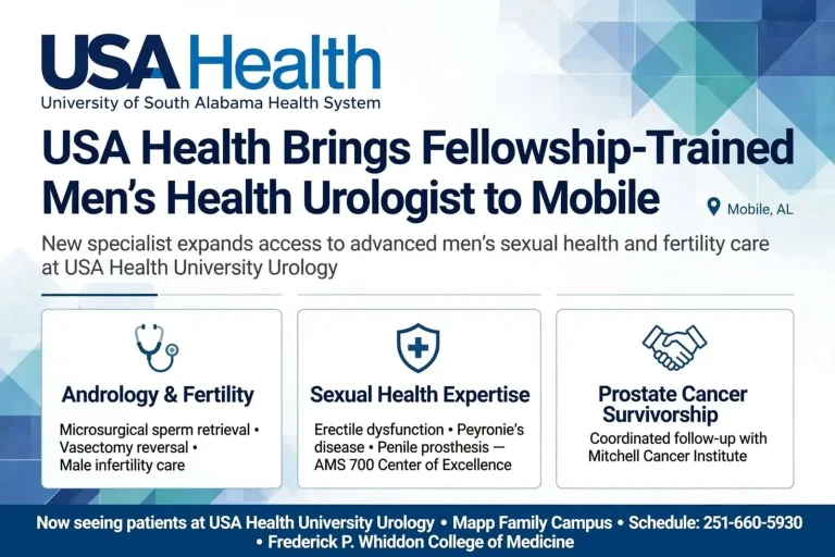 Illustration for the news story: USA Health Brings Fellowship-Trained Men’s Health Urologist to Mobile