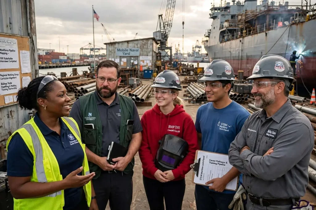 Illustration for the news story: USA Wraps Up Navy-Funded Grant Aimed at Building Gulf Coast Maritime Workforce