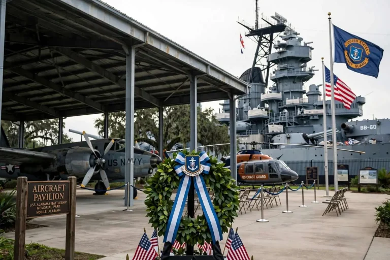 Illustration for the news story: USS Alabama Battleship Memorial Park to Host Coast Guard Wreath-Laying Ceremony Honoring Fallen Members