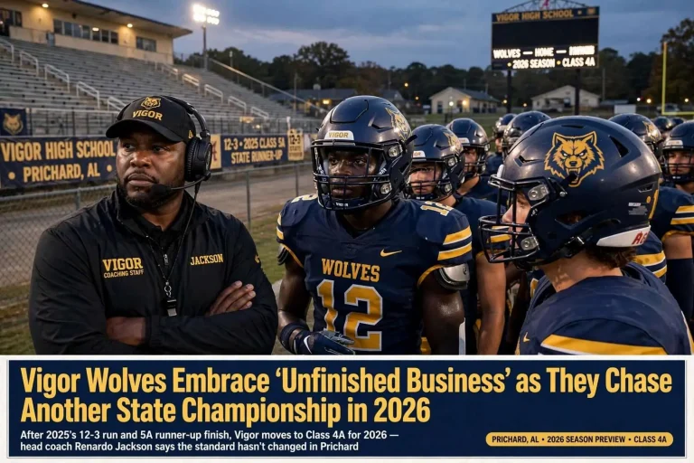 Illustration for the news story: Vigor Wolves Embrace ‘Unfinished Business’ as They Chase Another State Championship in 2026
