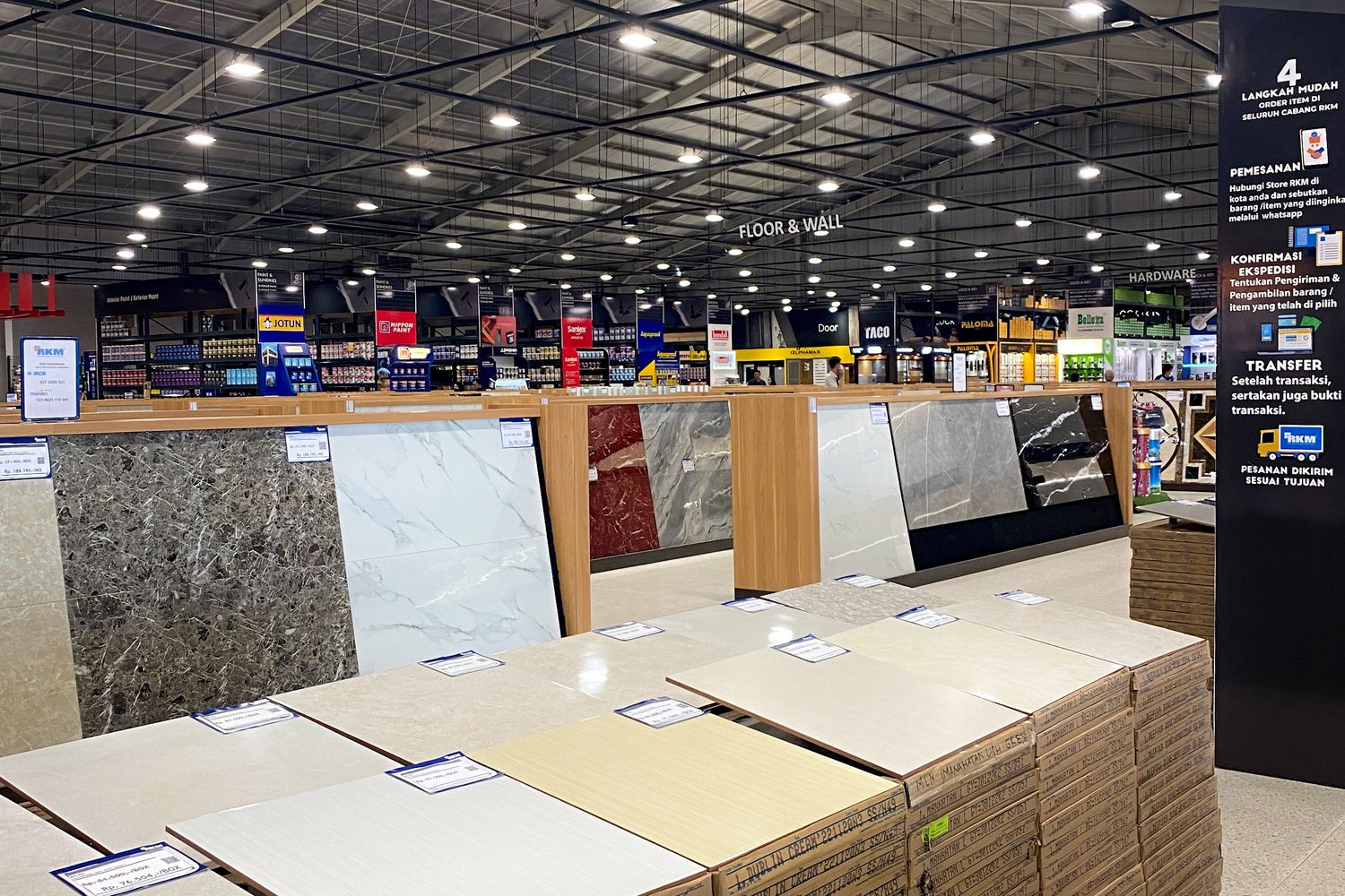 Inside a Walmart store during renovations