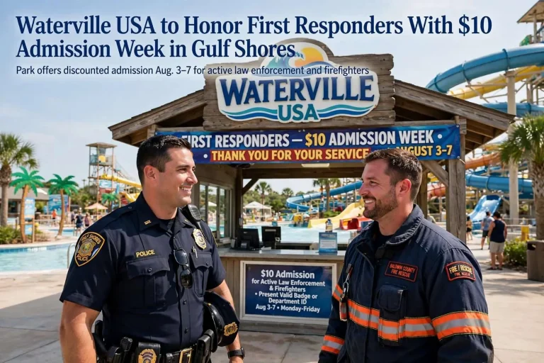 Illustration for the news story: Waterville USA to Honor First Responders With $10 Admission Week in Gulf Shores