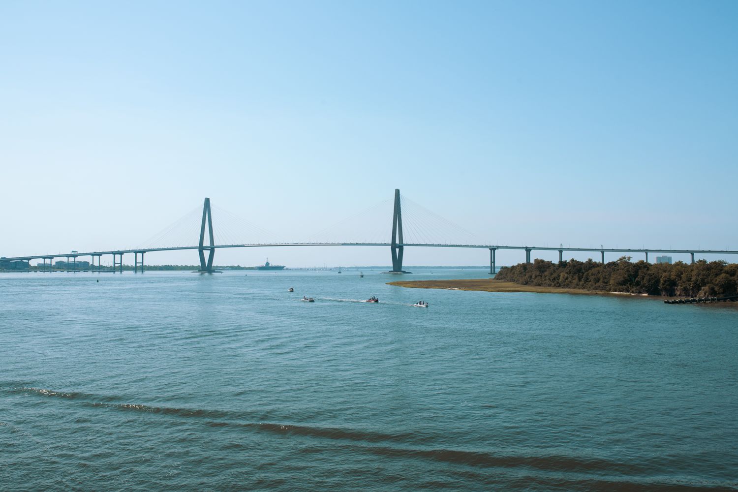 Bridge spanning an intracoastal waterway channel