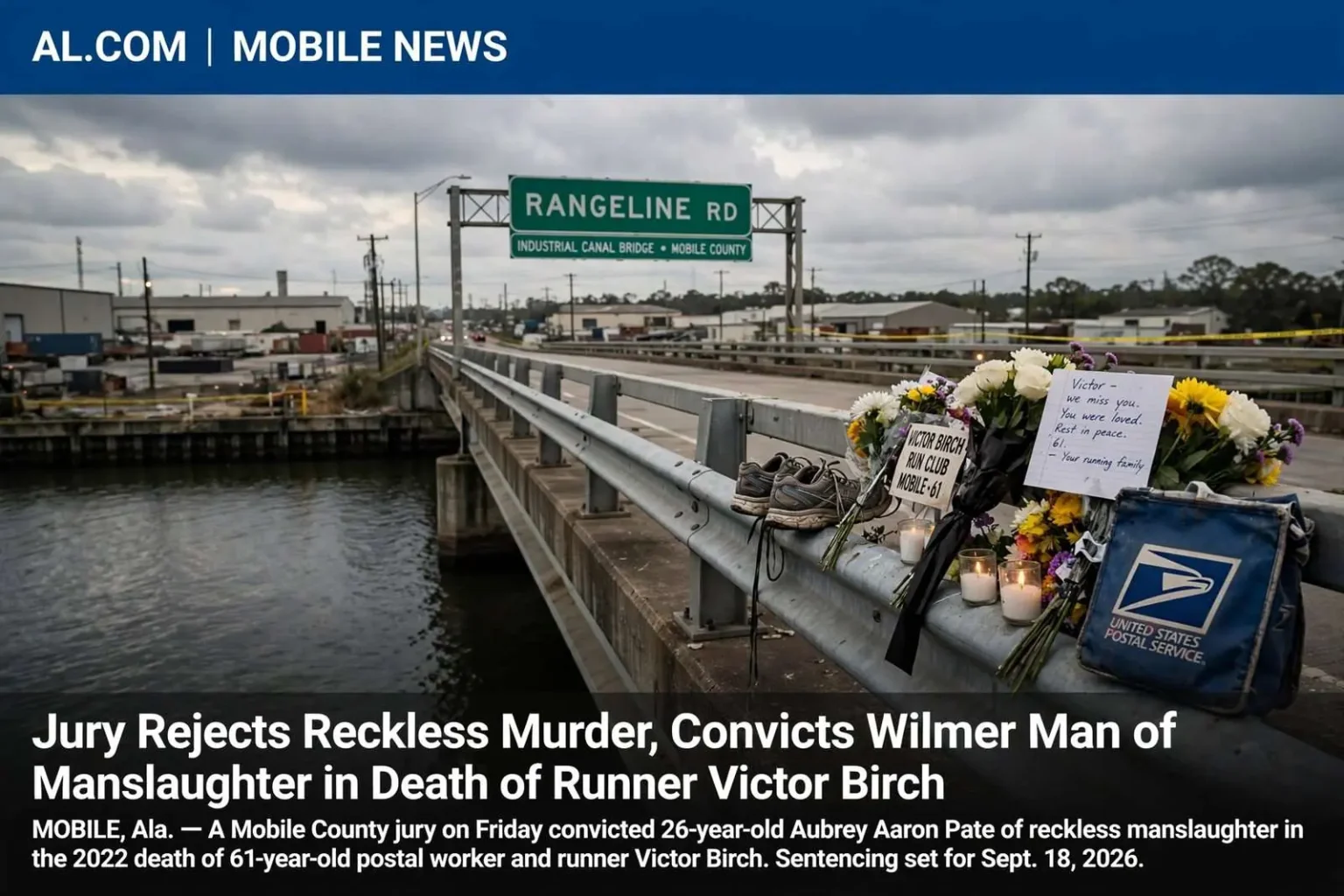 Illustration for the news story: Jury Rejects Reckless Murder, Convicts Wilmer Man of Manslaughter in Death of Runner Victor Birch