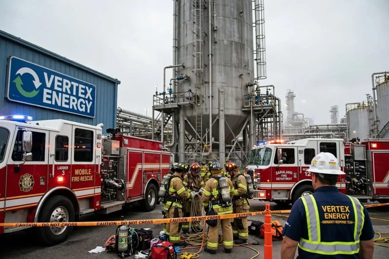 Illustration for the news story: Worker Dies After Medical Emergency at Vertex Energy in Mobile