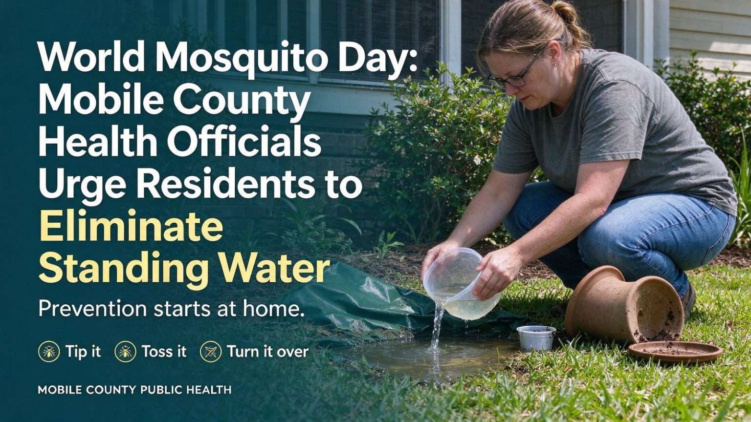 Illustration for the news story: World Mosquito Day: Mobile County Health Officials Urge Residents to Eliminate Standing Water