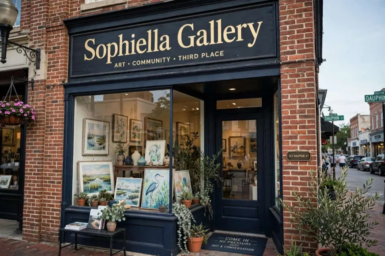 Illustration for the news story: A Third Place for Art: How Sophiella Gallery Became One of Downtown Mobile’s Gathering Spaces