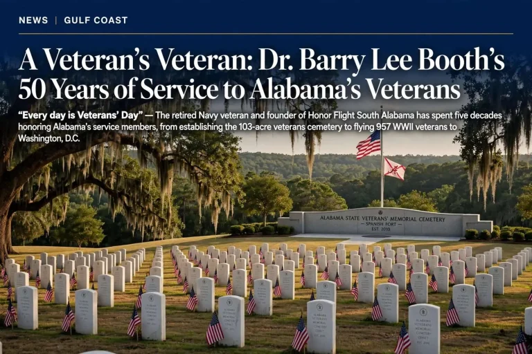 Illustration for the news story: A Veteran’s Veteran: Dr. Barry Lee Booth’s 50 Years of Service to Alabama’s Veterans
