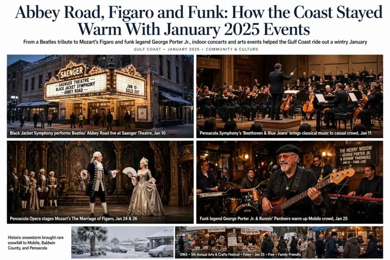 Illustration for the news story: Abbey Road, Figaro and Funk: How the Coast Stayed Warm With January 2025 Events