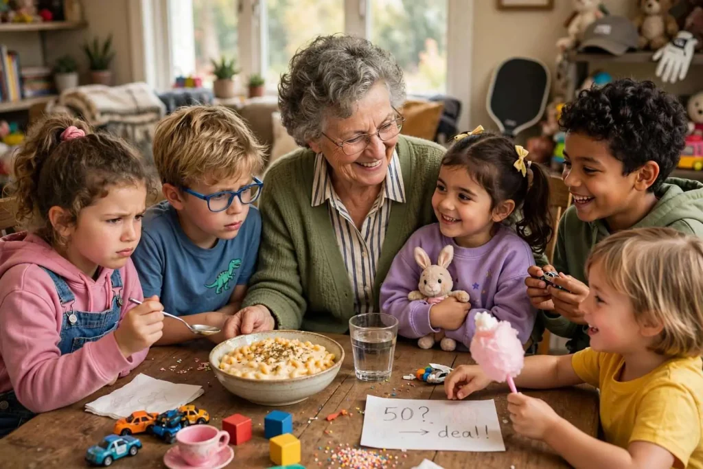 Illustration for the news story: Adventures in Retirement: Grandchildren, Negotiations and Mac and Cheese That Isn’t Orange