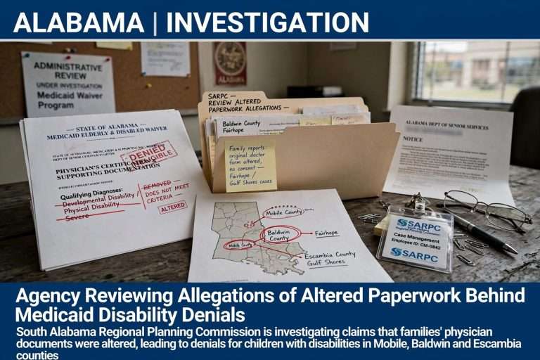 Illustration for the news story: Agency Reviewing Allegations of Altered Paperwork Behind Medicaid Disability Denials