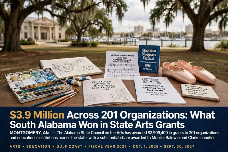 Illustration for the news story: $3.9 Million Across 201 Organizations: What South Alabama Won in State Arts Grants