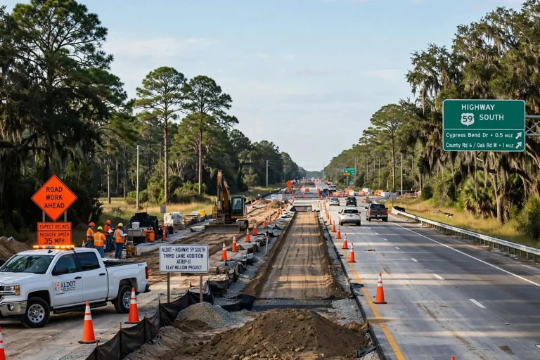 Illustration for the news story: ALDOT Adds a Third Southbound Lane to Highway 59 in a $1.67 Million ATRIP-Funded Project