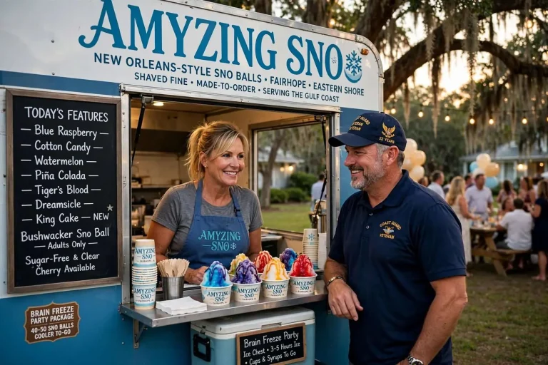 Illustration for the news story: Amyzing Sno Brings New Orleans-Style Sno Balls to Parties Across the Eastern Shore