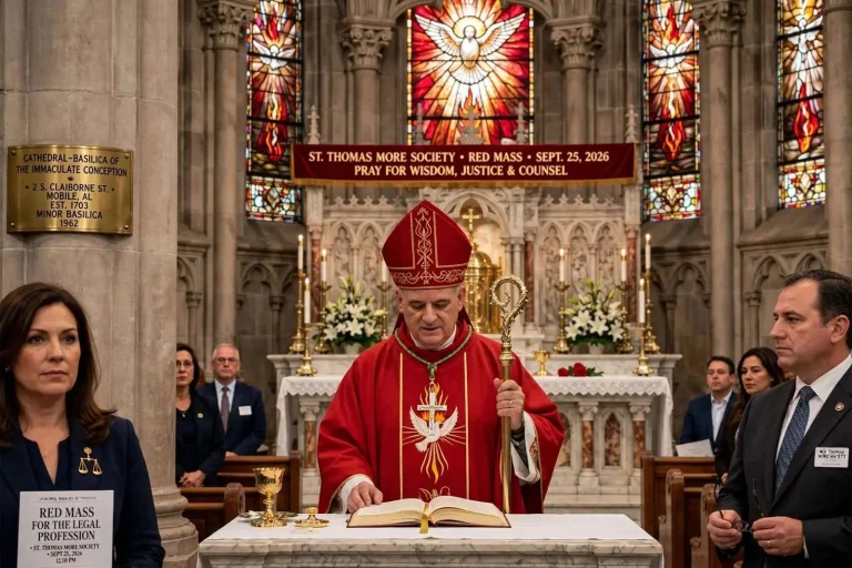 Illustration for the news story: Archbishop Rivituso Celebrates Annual Red Mass for Mobile’s Legal Community