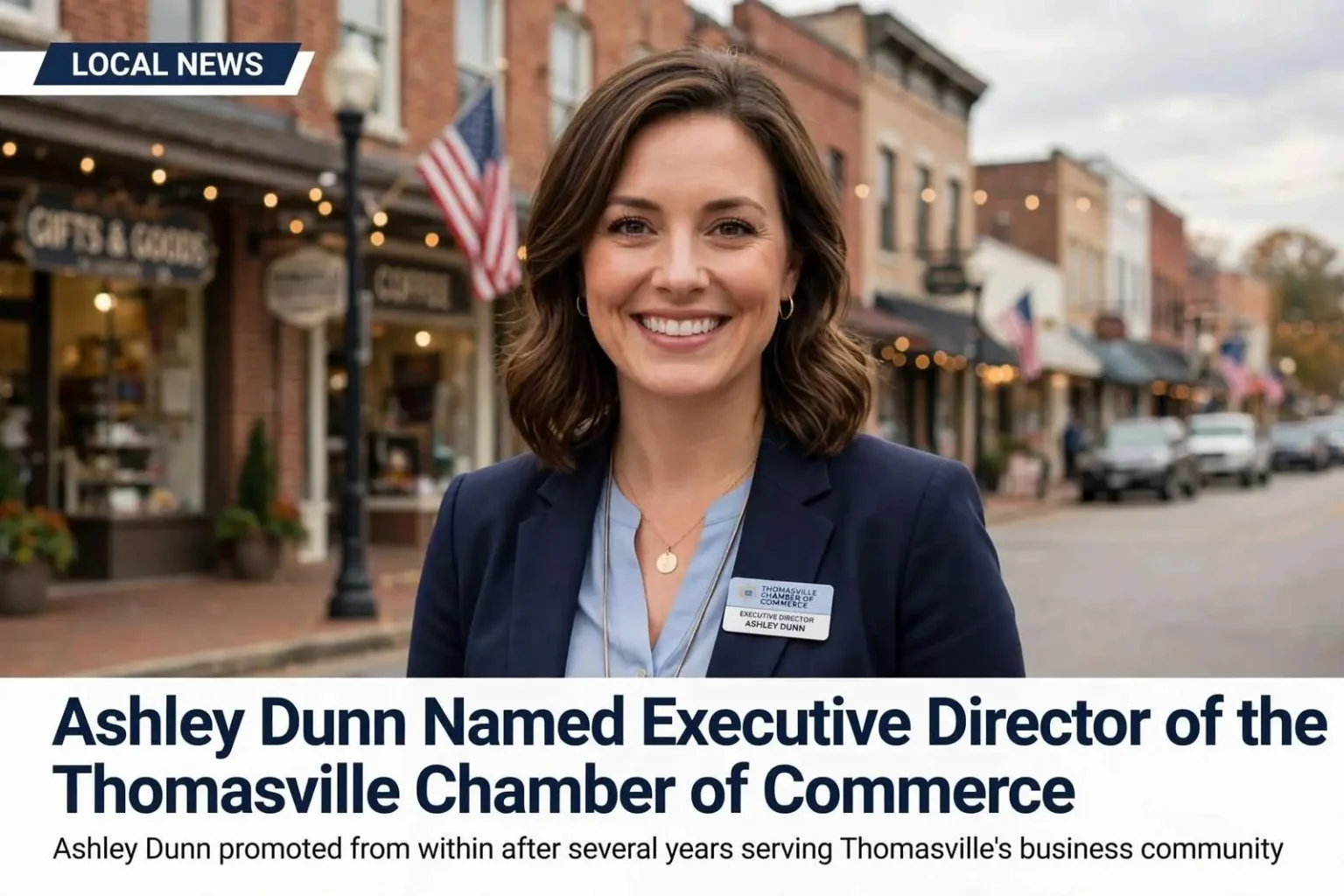 Illustration for the news story: Ashley Dunn Named Executive Director of the Thomasville Chamber of Commerce