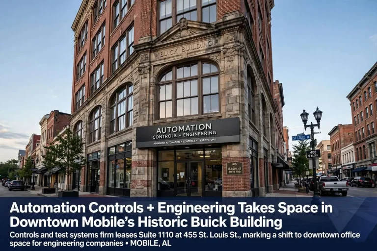 Illustration for the news story: Automation Controls + Engineering Takes Space in Downtown Mobile’s Historic Buick Building