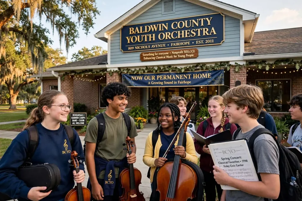 Illustration for the news story: Baldwin County Youth Orchestra Finds a Permanent Home and a Growing Sound in Fairhope