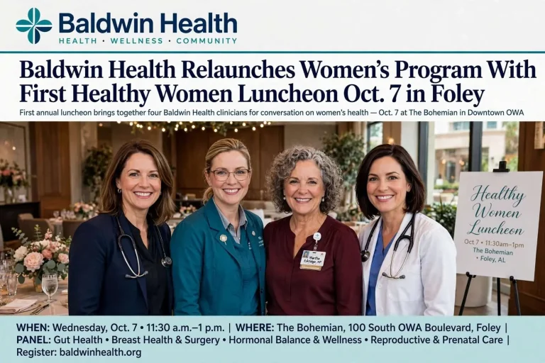 Illustration for the news story: Baldwin Health Relaunches Women’s Program With First Healthy Women Luncheon Oct. 7 in Foley