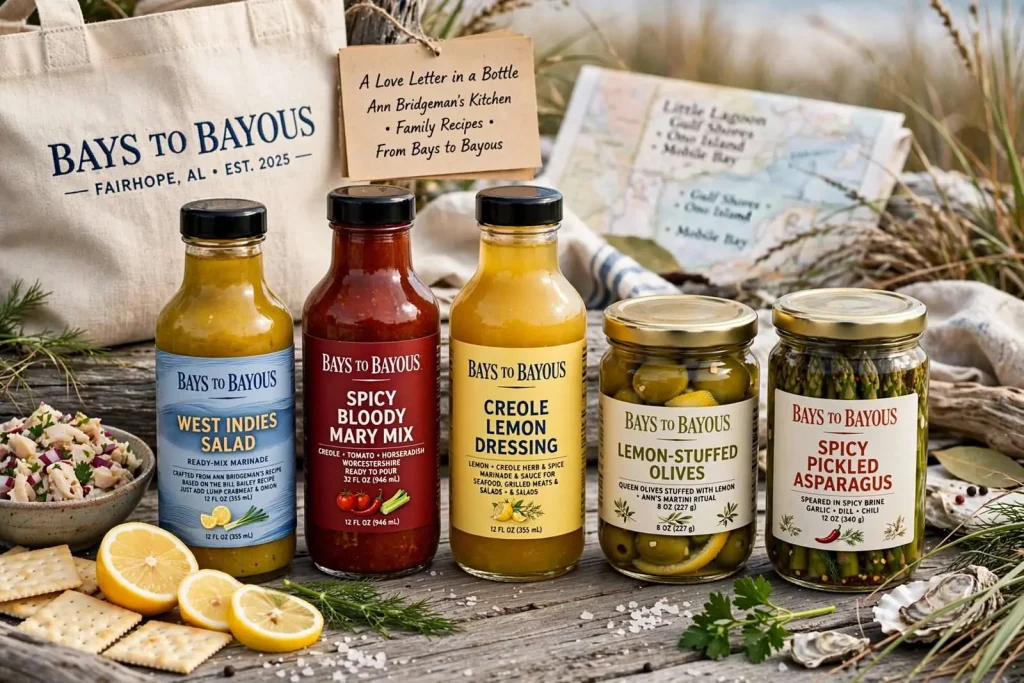 Illustration for the news story: Bays to Bayous: A Mobile Family Turns Mom’s Recipes Into a Gulf Coast Food Brand
