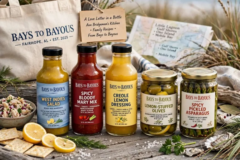 Illustration for the news story: Bays to Bayous: A Mobile Family Turns Mom’s Recipes Into a Gulf Coast Food Brand