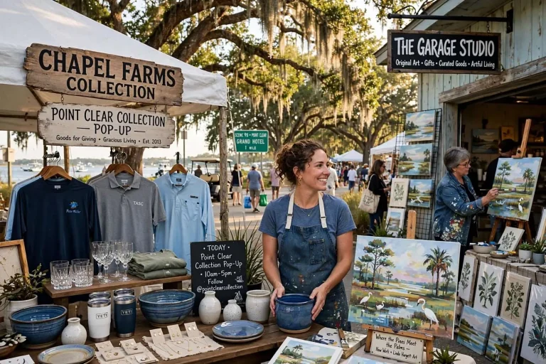 Illustration for the news story: Beyond the Tents: Point Clear Pop-Ups Ride the Fairhope Arts and Crafts Festival Crowds