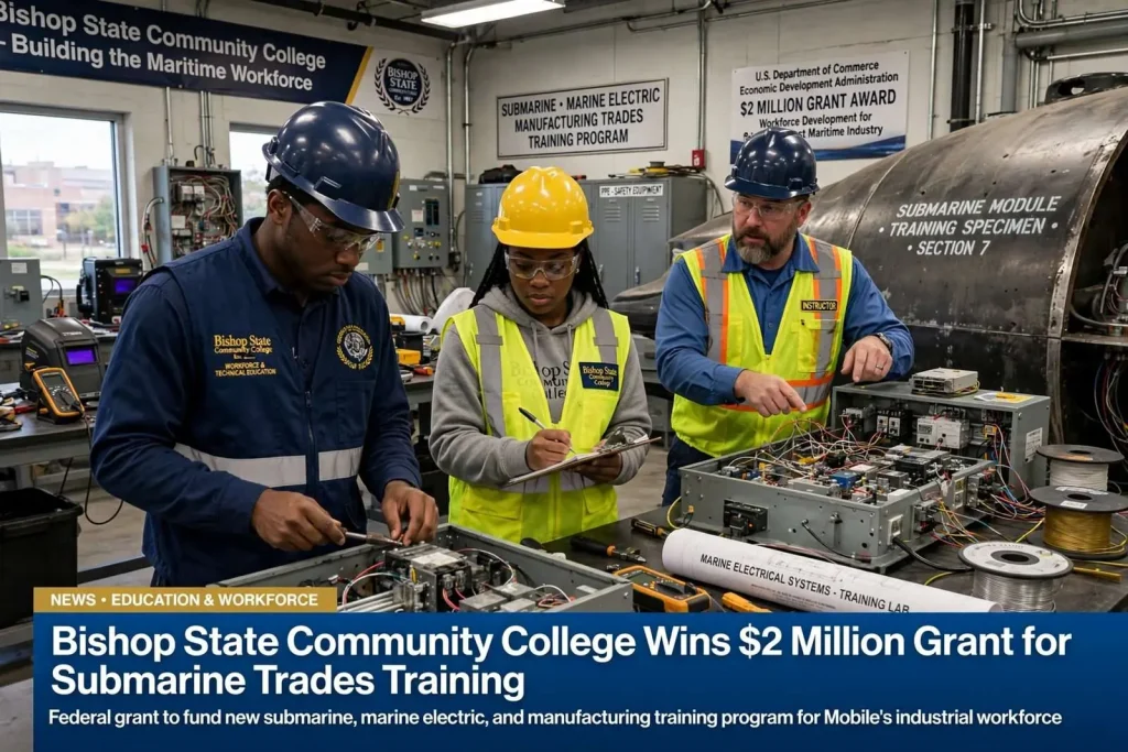 Illustration for the news story: Bishop State Community College Wins $2 Million Grant for Submarine Trades Training