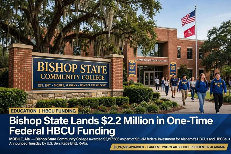 Illustration for the news story: Bishop State Lands $2.2 Million in One-Time Federal HBCU Funding