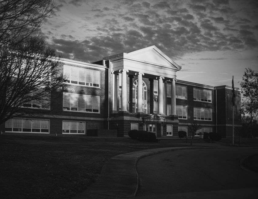 A historic wood-frame school building preserved as a museum in Daphne, Alabama