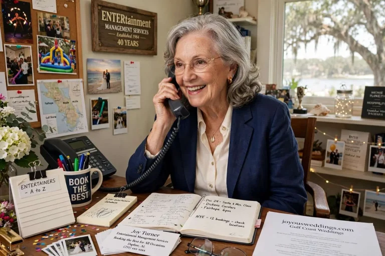 Illustration for the news story: Booking the Best for 40 Years: How Daphne’s Joy Turner Became the Gulf Coast’s Go-To Entertainment Planner