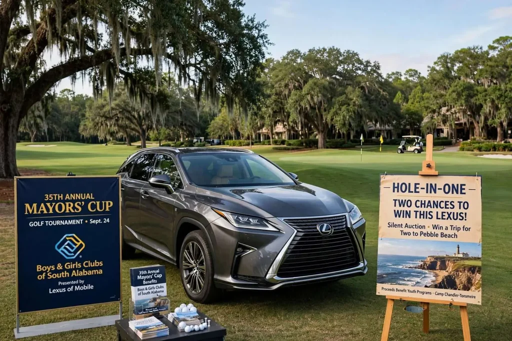 Illustration for the news story: Two Shots at a Lexus and a Pebble Beach Auction: The Mayors’ Cup Turns 35 on Sept. 24