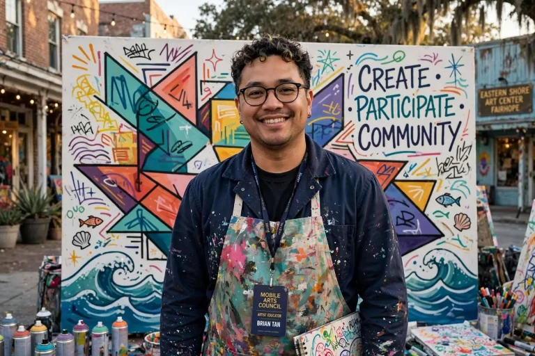 Illustration for the news story: Brian Tan: From a Pandemic Move to Mobile’s Visual Artist of the Year