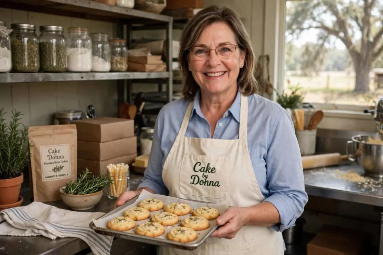 Illustration for the news story: Cake by Donna: How a Fairhope Home Baker’s Rosemary Butter Cookies Reached Eight States