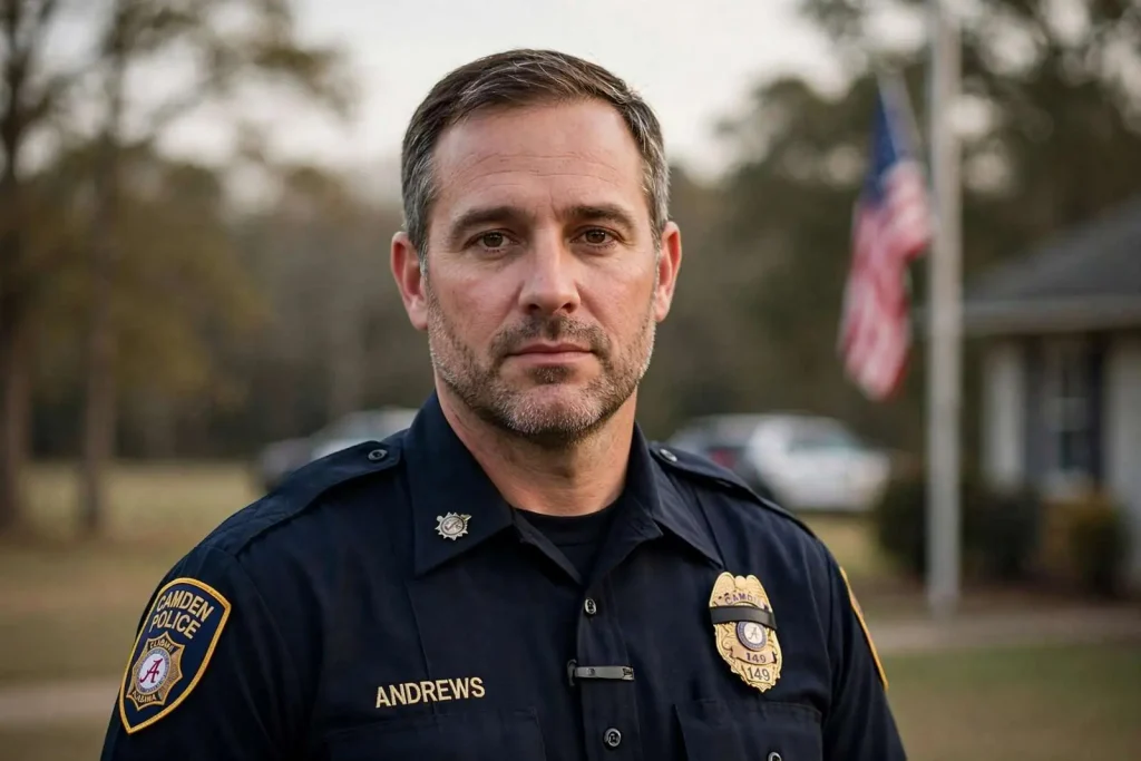 Illustration for the news story: ‘A Fellow Officer and a Personal Friend’: Camden Policeman Michael Andrews Dies in Thomasville Crash
