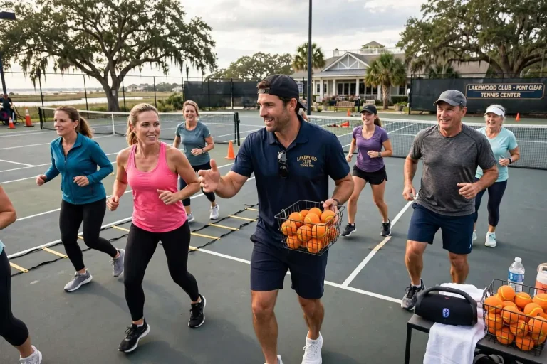 Illustration for the news story: Cardio Tennis Brings the Dance-Floor Workout to Point Clear’s Courts