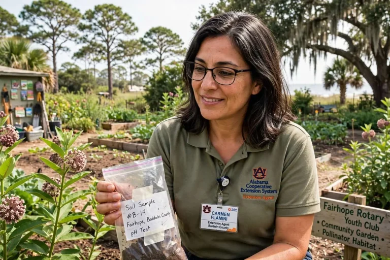 Illustration for the news story: Chilean-Born Agronomist Brings Extension Science to Baldwin County Backyards