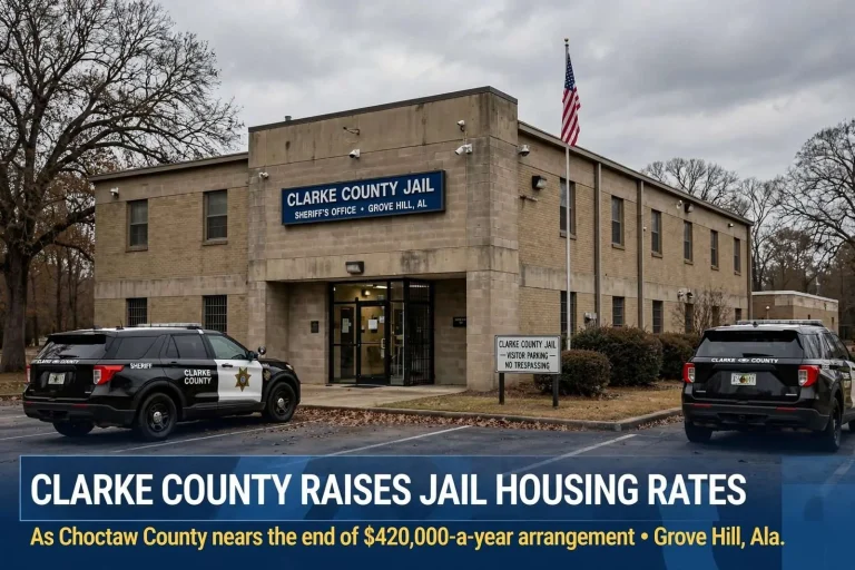 Illustration for the news story: Clarke County Raises Jail Housing Rates as Choctaw County Nears the End of a $420,000-a-Year Arrangement