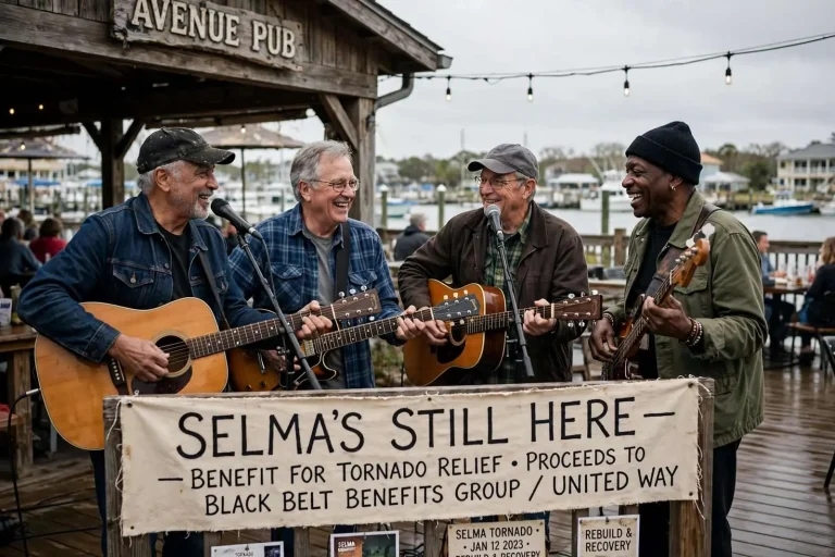 Illustration for the news story: Class of ’72 Reunion Band: The Selma Boys Turn Old Friendships Into Tornado Relief