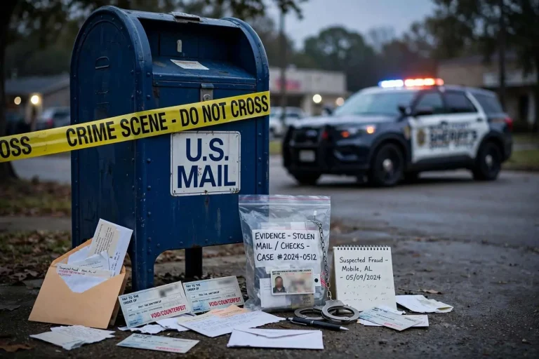 Illustration for the news story: Coden and Irvington Men Sentenced to Federal Prison in Mail Theft, Counterfeit Check and Bank Fraud Scheme