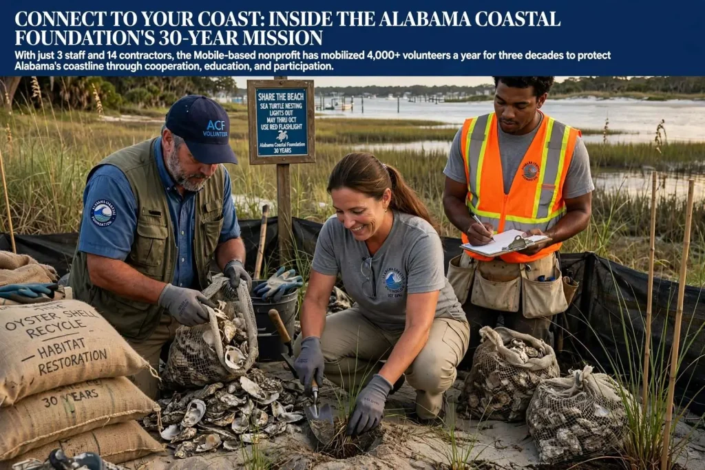 Illustration for the news story: Connect to Your Coast: Inside the Alabama Coastal Foundation’s 30-Year Mission