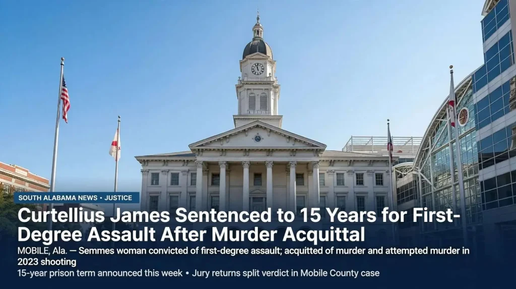 Illustration for the news story: Curtellius James Sentenced to 15 Years for First-Degree Assault After Murder Acquittal