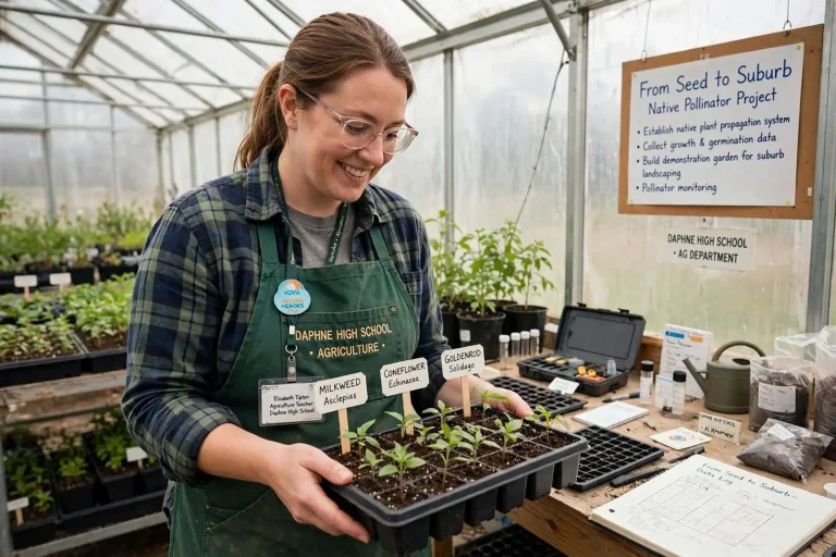 Illustration for the news story: Daphne High Ag Teacher Wins Voya Grant for ‘From Seed to Suburb’ — Alabama’s Only Unsung Heroes Honoree This Year