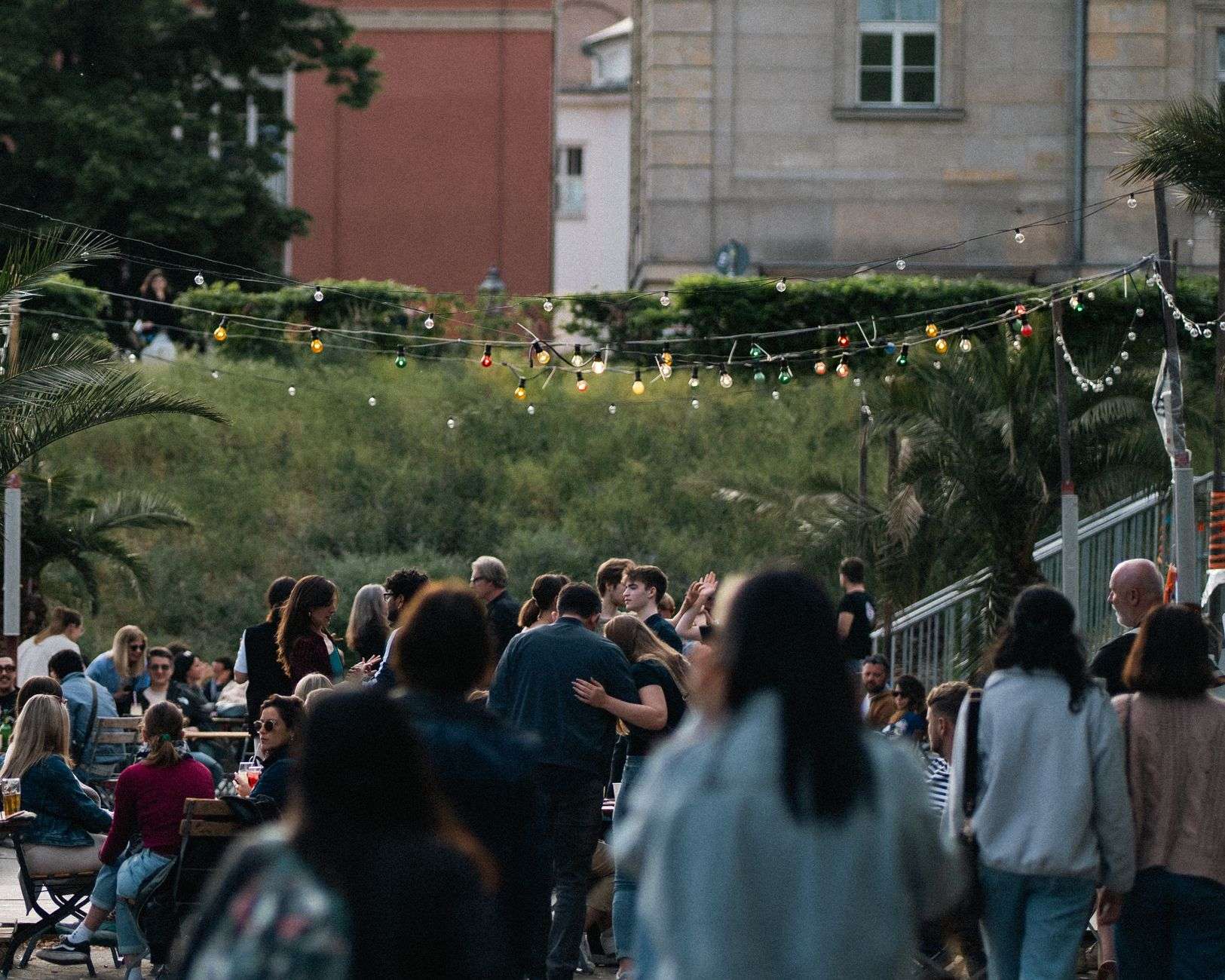 Community gathering at an outdoor park event