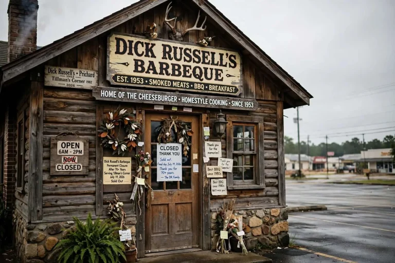 Illustration for the news story: Dick Russell’s Barbeque Closes After More Than 70 Years in Mobile