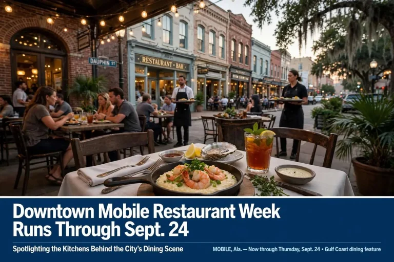 Illustration for the news story: Downtown Mobile Restaurant Week Runs Through Sept. 24, Spotlighting the Kitchens Behind the City’s Dining Scene