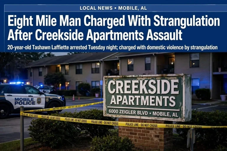 Illustration for the news story: Eight Mile Man Charged With Strangulation After Creekside Apartments Assault