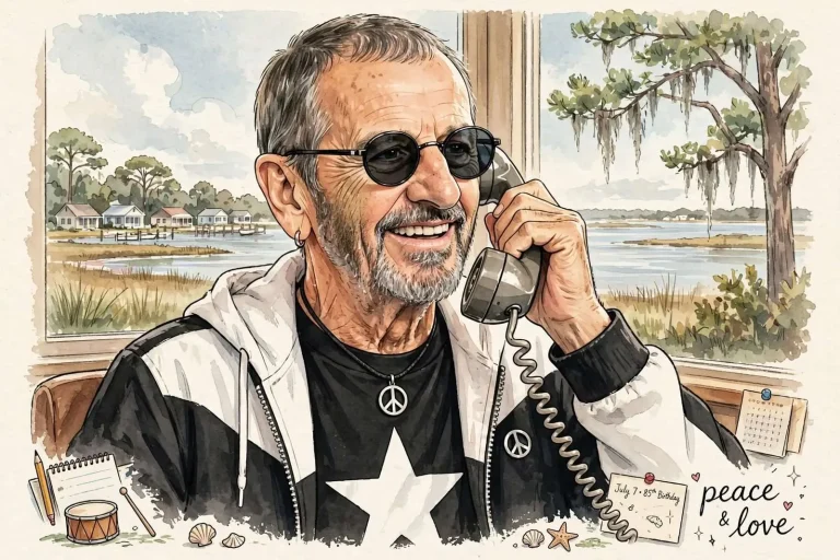 Illustration for the news story: Eight Minutes With Ringo: A Fairhope Writer’s Phone Call With the Coolest Beatle, Revisited on His 85th Birthday