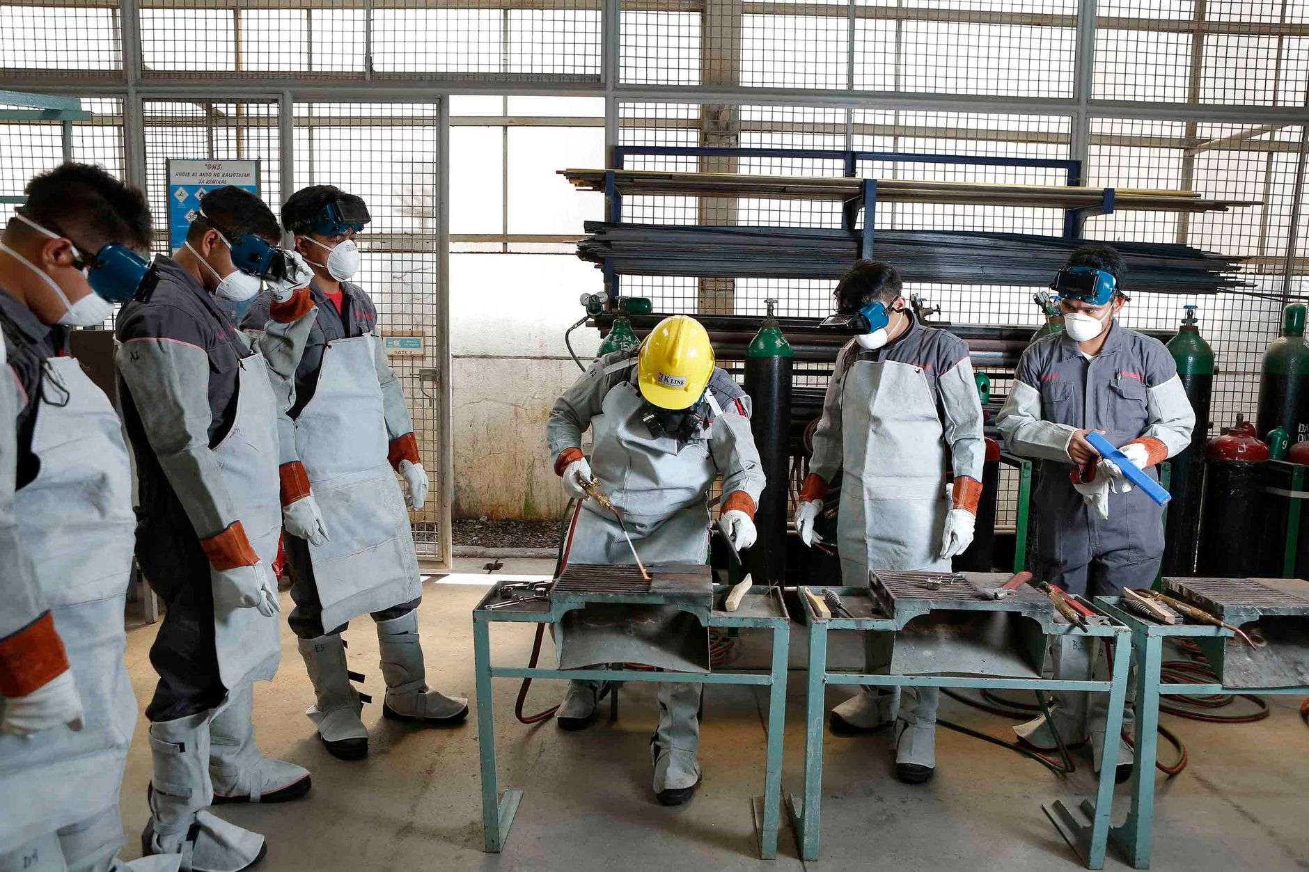 Student working in a vocational training workshop