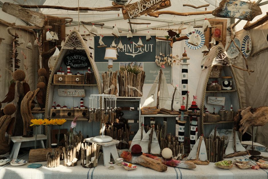 Driftwood and reclaimed wood pieces on a carpenter's workbench