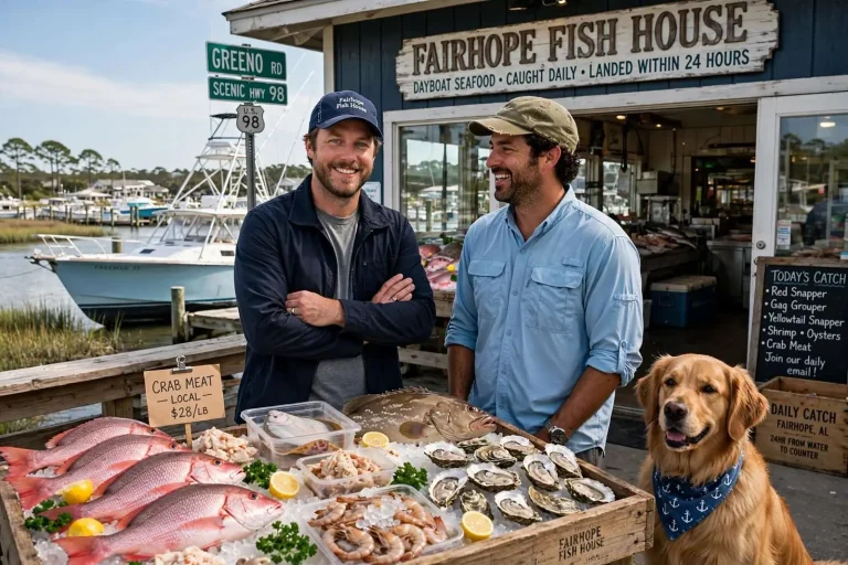 Illustration for the news story: Fairhope Fish House Built a Following on Fish Caught Within 24 Hours of Landing
